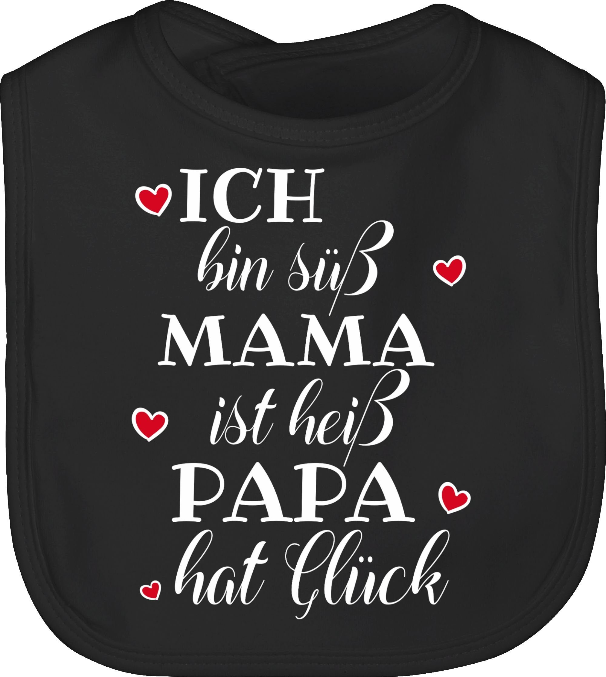 Shirtracer Lätzchen »Ich bin süß Mama ist heiß Papa hat Glück Herzen